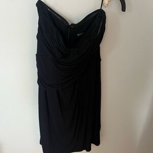 Express Black Draped Mini Dress